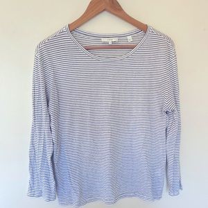 Vince Black and White Stripe Long Sleeve Tee